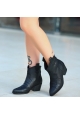 Akver Siyah Cilt Topuklu Bot