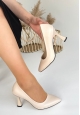 Ulba Bej Cilt Stiletto Ayakkabı
