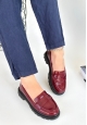 Narli Bordo Rugan Oxford Ayakkabı