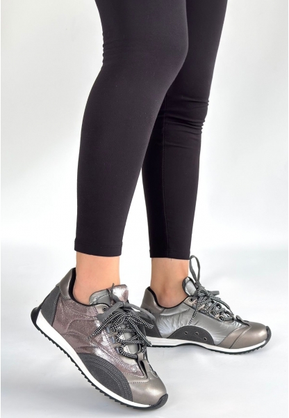 Ranu Platin Cilt Paraşüt Detaylı Bağcıklı Spor Ayakkabı