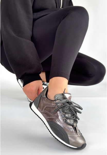Ranu Platin Cilt Paraşüt Detaylı Bağcıklı Spor Ayakkabı