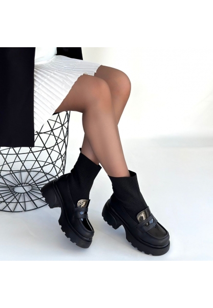 Wanye Siyah Cilt Cilt Streçli Bot