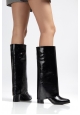 Wila Siyah Parlak Topuklu Tak Çıkar Çizme